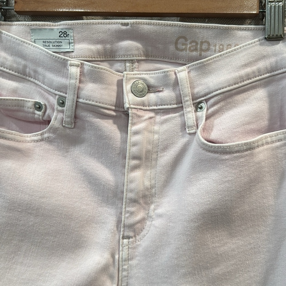 GAP 1969 Resolution True Skinny Jean Size 28R Light Pink - Picture 2 of 9